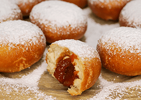 Cream-filled doughnut